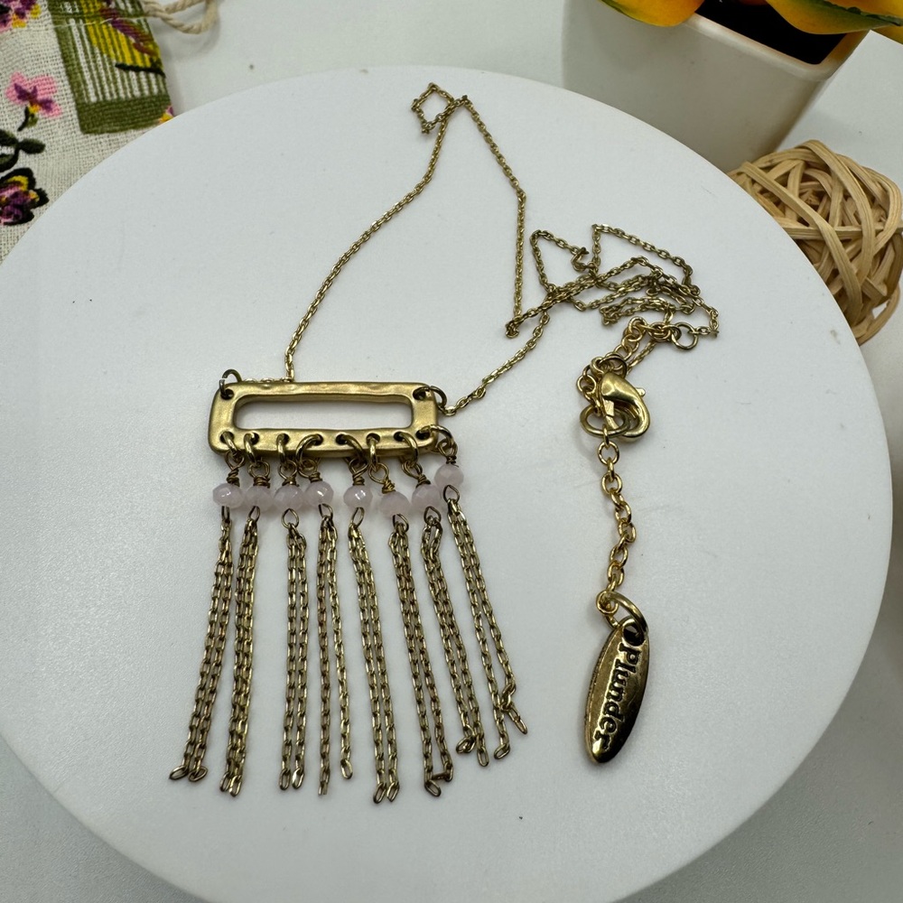 Gold Tone Plunder Necklace With‎ Bag